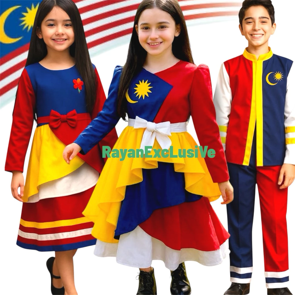 my-11134207-7rasj-mdc7tsa12tcl4b Baju Merdeka Set Dress Budak Lelaki/Purumpuan kaine soft como - Image 1