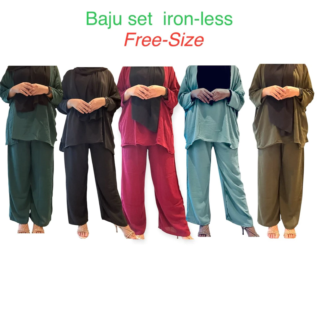 my-11134207-7rasm-mafyr22tx7gr86 Set Pakaian Muslimah baju set baggi style cey kaine premium iron-less free size - Image 1